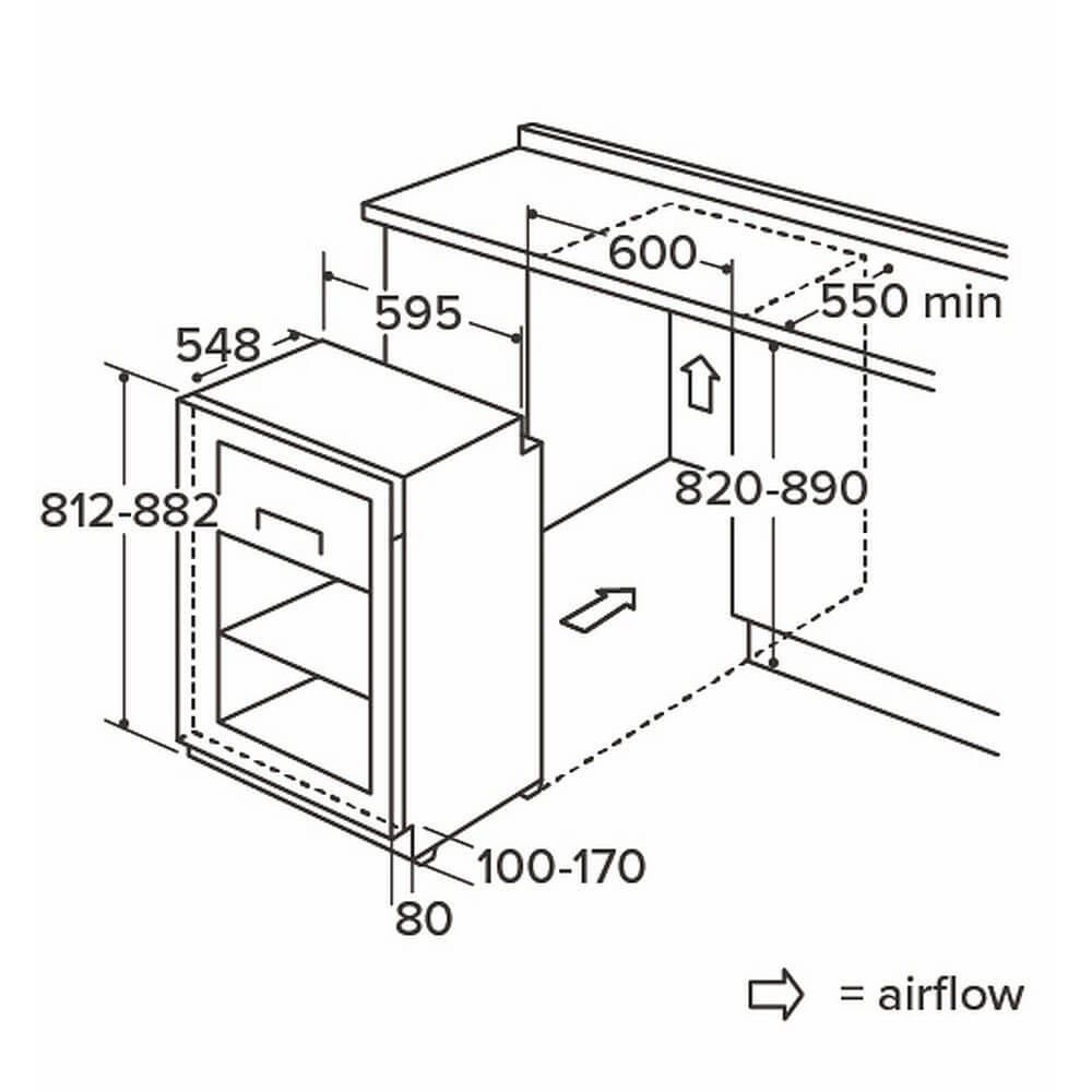 CDA Integrated Under Counter Fridge with Ice Box - White - Core Appliances