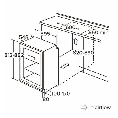 CDA Integrated Under Counter Fridge with Ice Box - White - Core Appliances