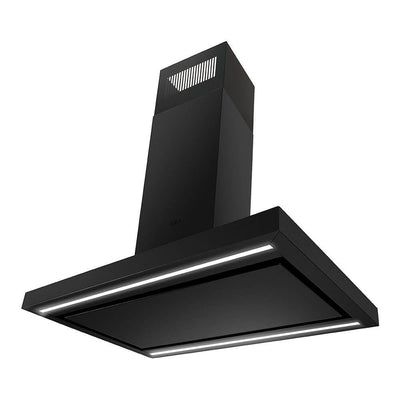 CDA 90cm Island Chimney Extractor Hood - Matt Black