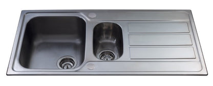 Dark Gray KA52SS Stainless steel one and a half bowl sink