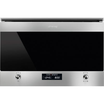 Smeg Classic Built-In Microwave with Electric Grill 22 Litre - Stainless Steel