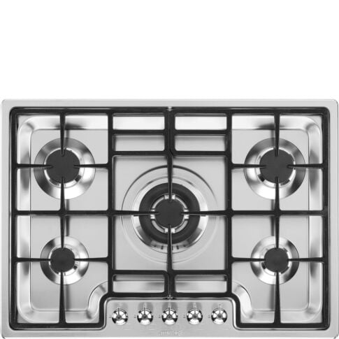 Light Gray SMEG Classic Hob, Gas, 720 mm, Ultra Low Profile
