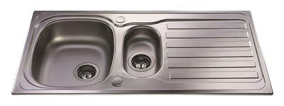 CDA Stainless Steel 1.5 Bowl Kitchen Sink with Drainer