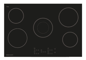 Black Rangemaster Hob, Ceramic, Five Zones, 750 mm