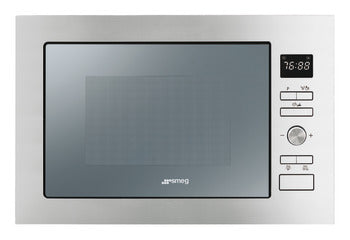 Light Slate Gray SMEG Cucina Microwave Oven, Compact with Grill