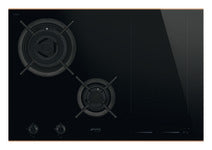Black SMEG Dolce Stil Novo Mixed Fuel Hob, 750 mm