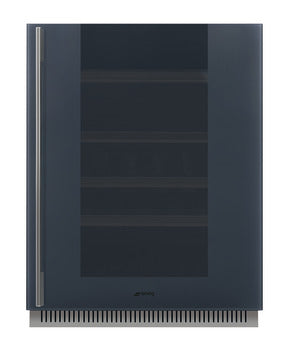 Dark Slate Gray SMEG Linea Wine Cooler, Built-in