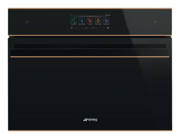 Smeg Dolce Stil Novo 45cm Galileo Omnichef Compact Steam Oven - Black with Copper Trim