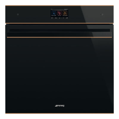 Smeg Dolce Stil Novo 60cm SteamOne Built-In Single Oven - Black with Copper Trim