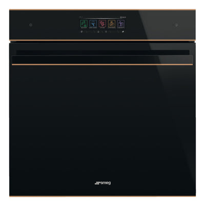 Smeg Dolce Stil Novo 60cm Pyrolytic SteamOne Built-In Oven - Black with Copper Trim