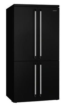 Black SMEG Victoria Fridge Freezer, Four Door