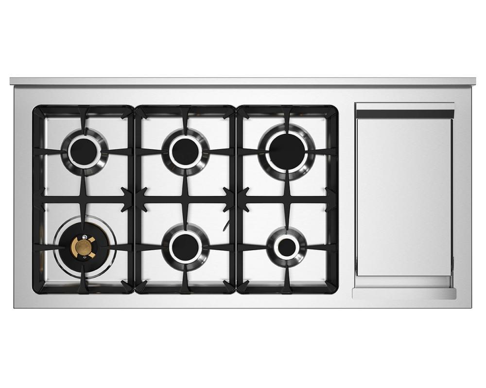 Bertazzoni PRO126G2EBIT2 Professional Series 120cm Dual Fuel Range Cooker — Gloss White - Core Appliances