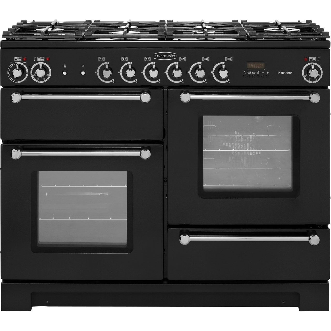 Black Rangemaster Kitchener 110 Range Cooker, Dual Fuel 1100 mm