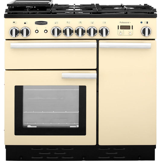 Black Rangemaster Professional Plus 90 Range Cooker, Dual Fuel 900 mm