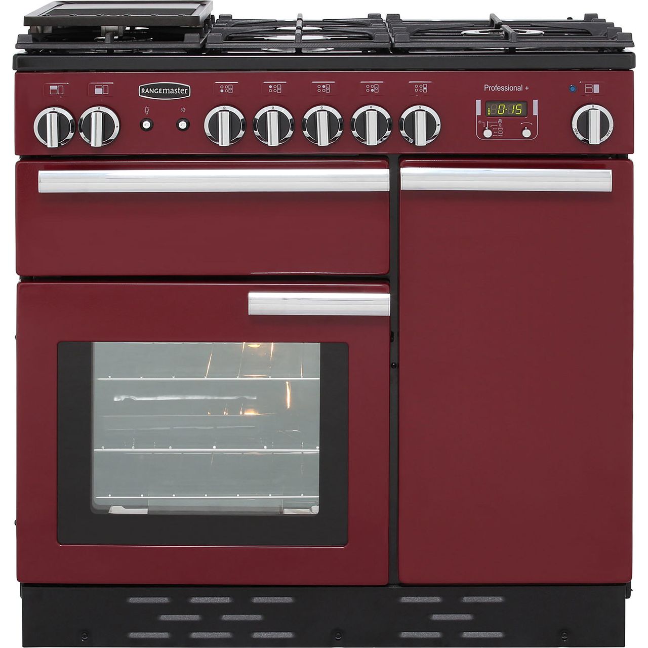 Saddle Brown Rangemaster Professional Plus 90 Range Cooker, Dual Fuel 900 mm