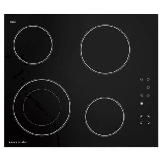 Black Rangemaster Hob, Ceramic, Four Zones, 600 mm