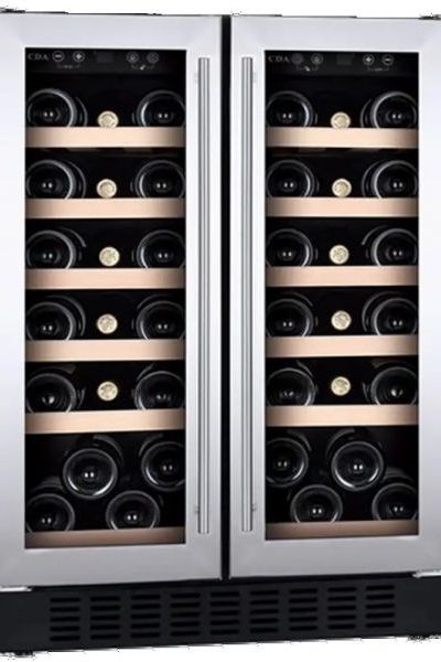 Black CFWC624SS 60cm Freestanding/under counter double door wine cooler