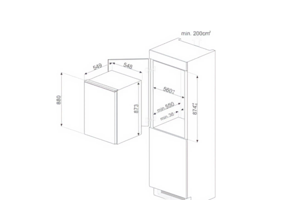 Smeg UKS4C092D 60cm Integrated Under Counter Fridge with Ice Box – White - Core Appliances