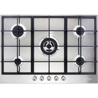 Dark Slate Gray SMEG Classic Hob, Gas, 725 mm, With Cast Iron Pan Stands