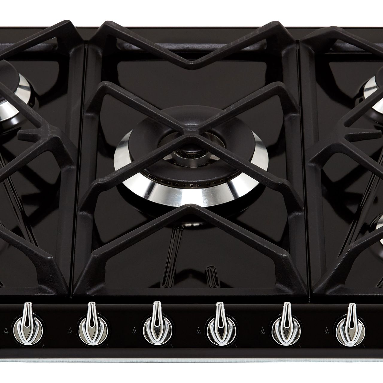 Black SMEG Victoria Hob, Gas, 5 Burners, 690 mm