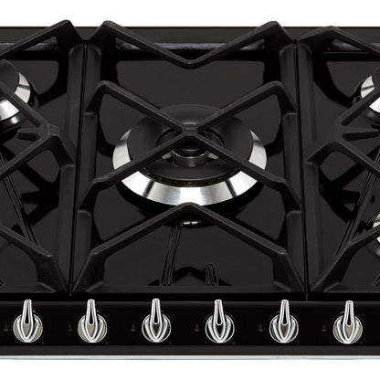 Black SMEG Victoria Hob, Gas, 5 Burners, 690 mm