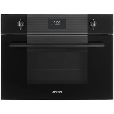 Smeg Linea 45cm Compact Combination Microwave Oven - Black