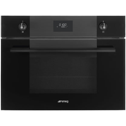 Black SMEG Linea Compact Combination Microwave Oven