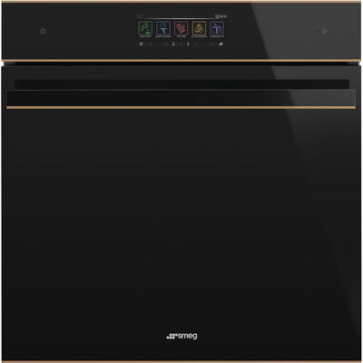 Smeg Dolce Stil Novo 60cm Galileo Omnichef Built-In Steam Oven - Black with Copper Trim
