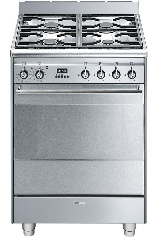 Gray SMEG Concert Cooker, Gas, with Multifunction Pyrolitic Oven, 600 mm