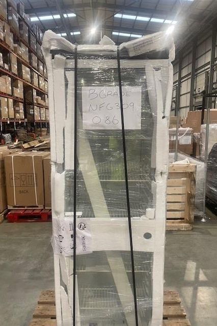 Dim Gray Vestfrost GRADED NFG 309 Frostfree Single Door Upright Display Freezer, 310 Litres - Low Stock
